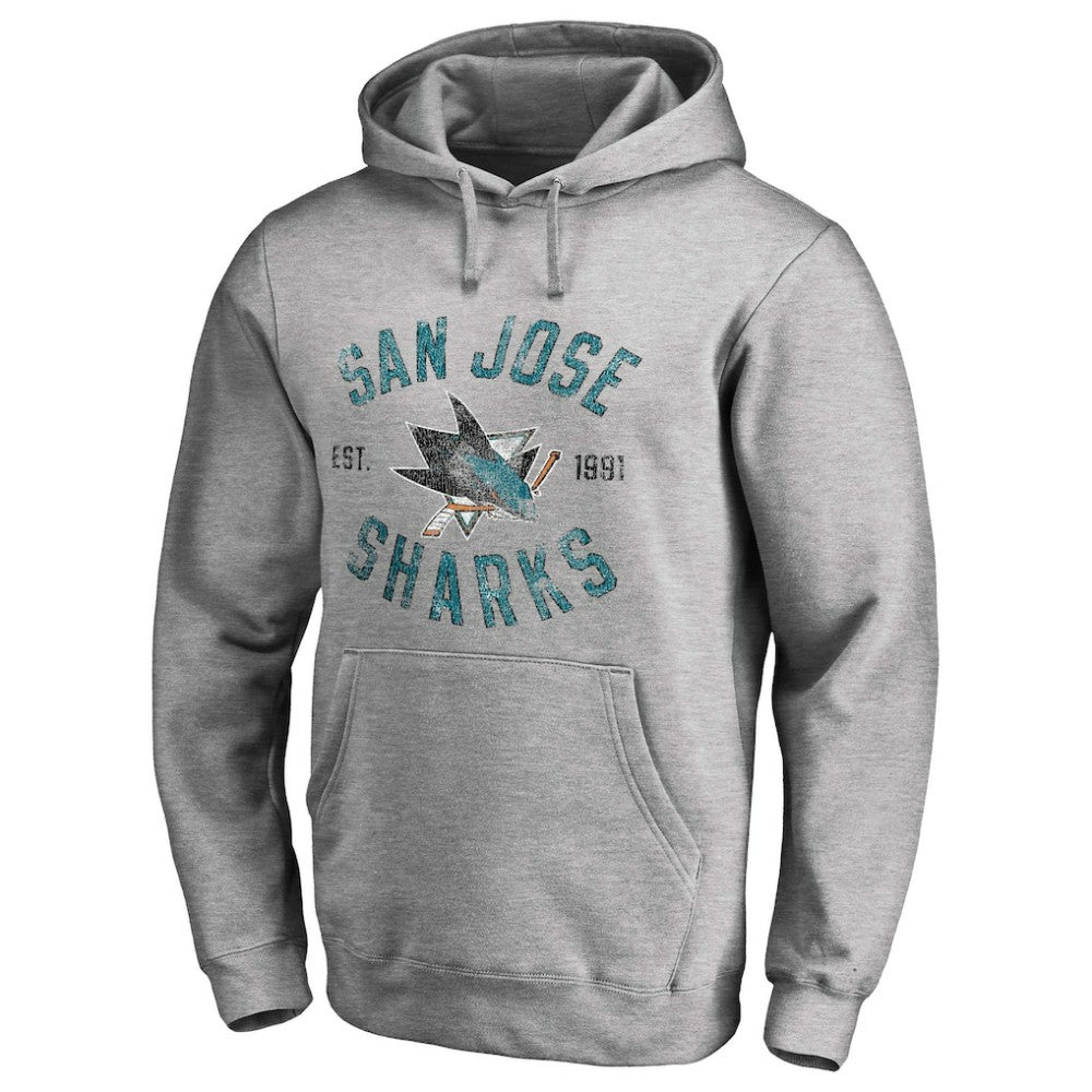 San Jose Sharks Heritage Pullover Hoodie - Ash Hoodies