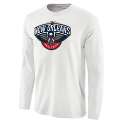 New Orleans Pelicans Primary Logo Long Sleeve T-Shirt - White on sale