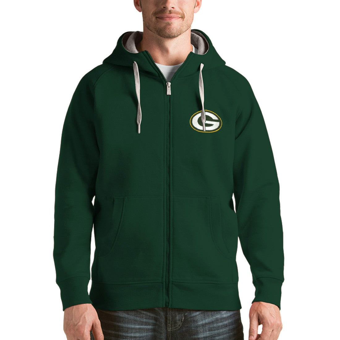 Green Bay Packers Antigua Victory Full-Zip Hoodie - Green on sale