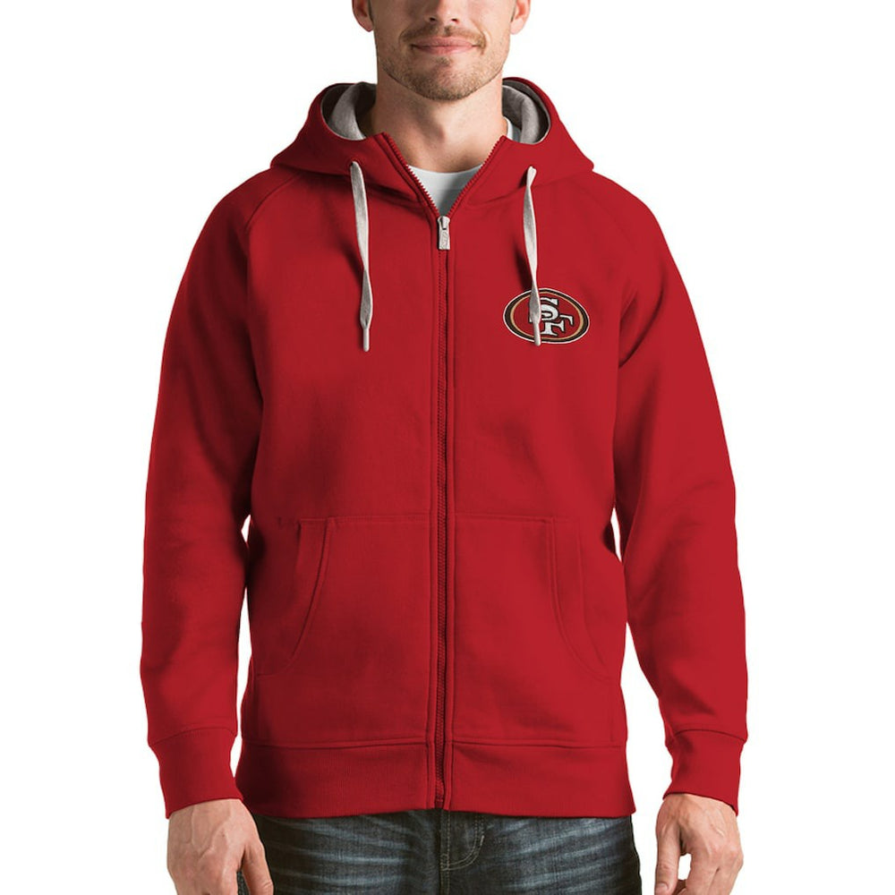 San Francisco 49ers Antigua Victory Full-Zip Hoodie - Scarlet on sale