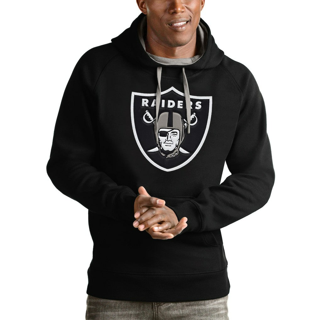 Las Vegas Raiders Antigua Victory Pullover Hoodie - Black discount