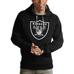 Las Vegas Raiders Antigua Victory Pullover Hoodie - Black discount