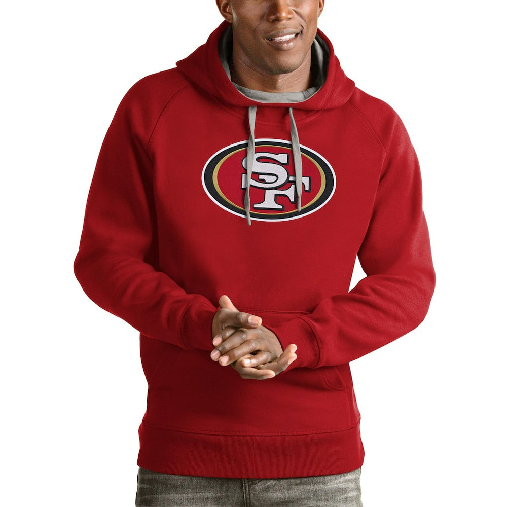 San Francisco 49ers Antigua Victory Pullover Hoodie - Scarlet sale