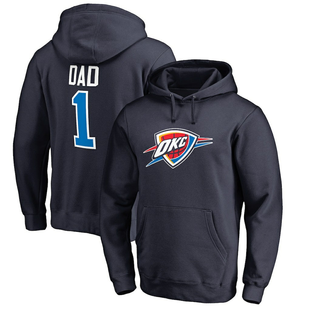 Oklahoma City Thunder #1 Dad Pullover Hoodie - Navy discount