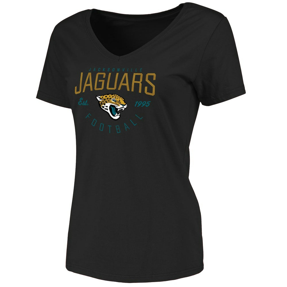 Jacksonville Jaguars Women's Live For It V-Neck T-Shirt - Black sale