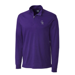 Colorado Rockies Cutter & Buck Belfair Half-Zip Pullover Jacket Purple