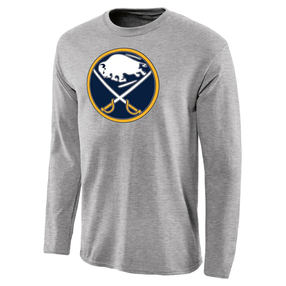 Buffalo Sabres Team Primary Logo 2 Long Sleeve T-Shirt - Ash T-shirts