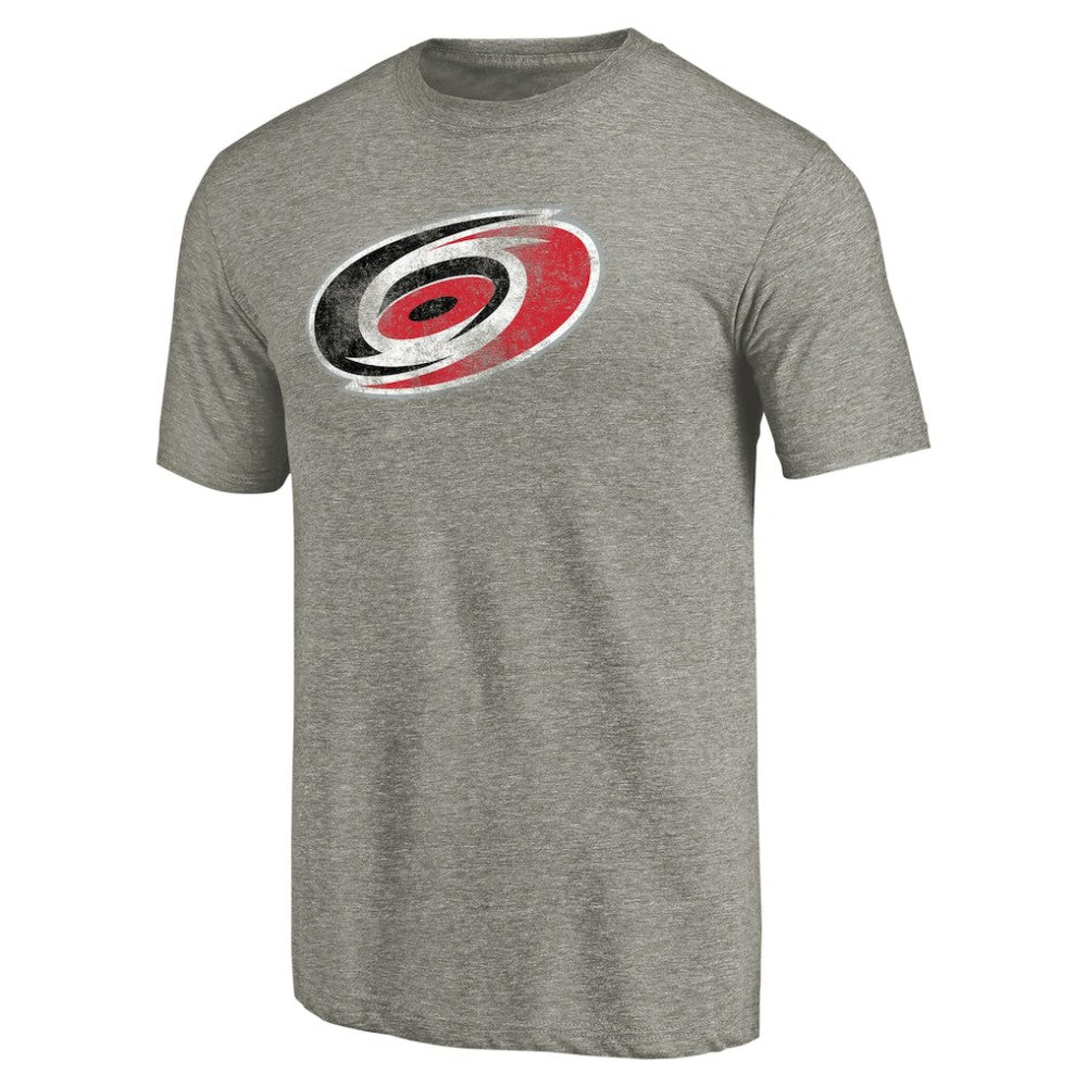 Carolina Hurricanes Distressed Team Logo Tri-Blend T-Shirt - Ash T-shirts
