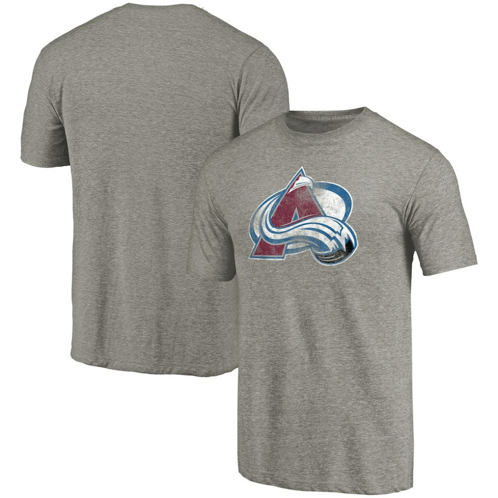 Colorado Avalanche Distressed Team Logo Tri-Blend T-Shirt - Ash T-shirts