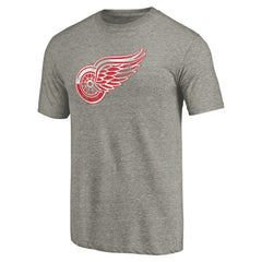 Detroit Red Wings Distressed Team Logo 2 Tri-Blend T-Shirt - Ash T-shirts