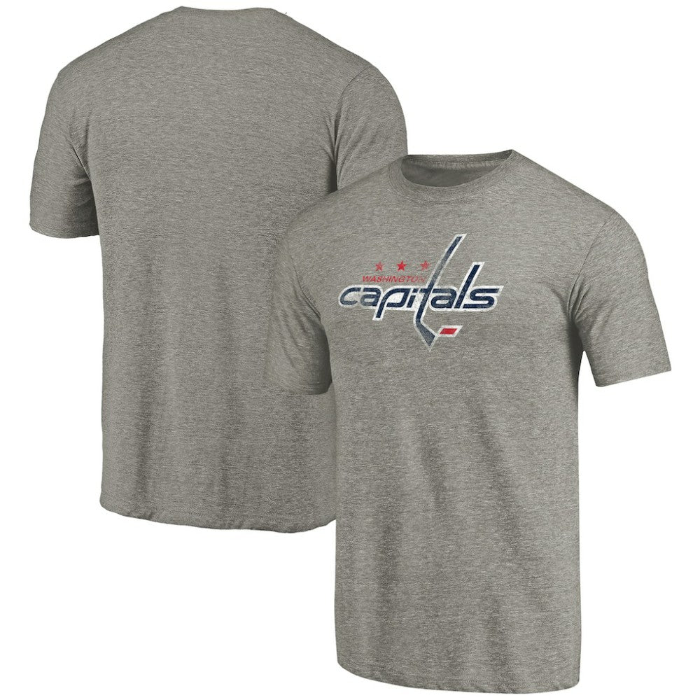 Washington Capitals Distressed Team Logo Tri-Blend T-Shirt - Ash T-shirts