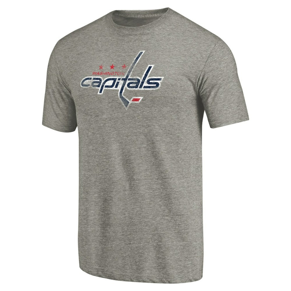 Washington Capitals Distressed Team Logo Tri-Blend T-Shirt - Ash T-shirts