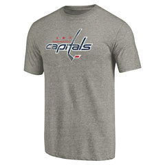 Washington Capitals Distressed Team Logo Tri-Blend T-Shirt - Ash T-shirts