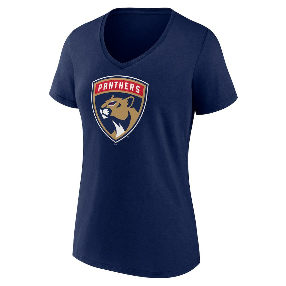 Florida Panthers Women's Primary Logo V-Neck T-Shirt - Navy T-shirts