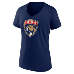 Florida Panthers Women's Primary Logo V-Neck T-Shirt - Navy T-shirts