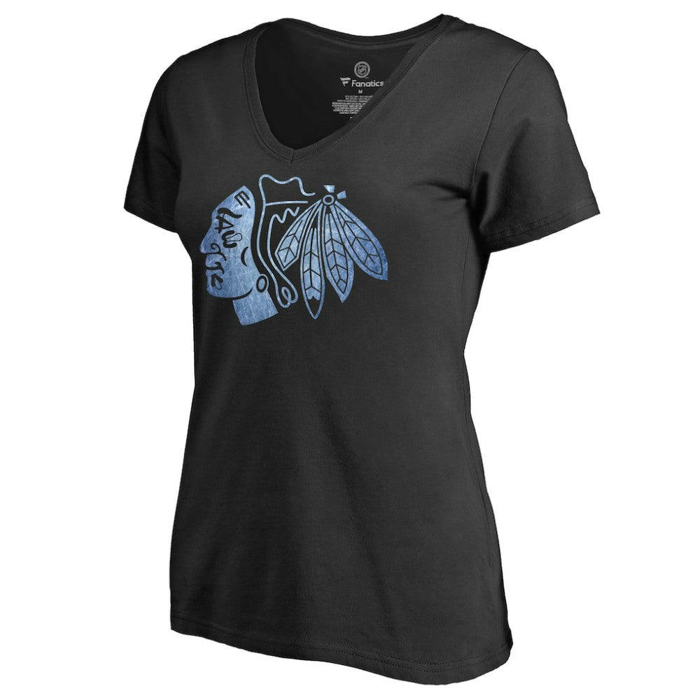 Chicago Blackhawks Women's Pond Hockey T-Shirt - Black T-shirts