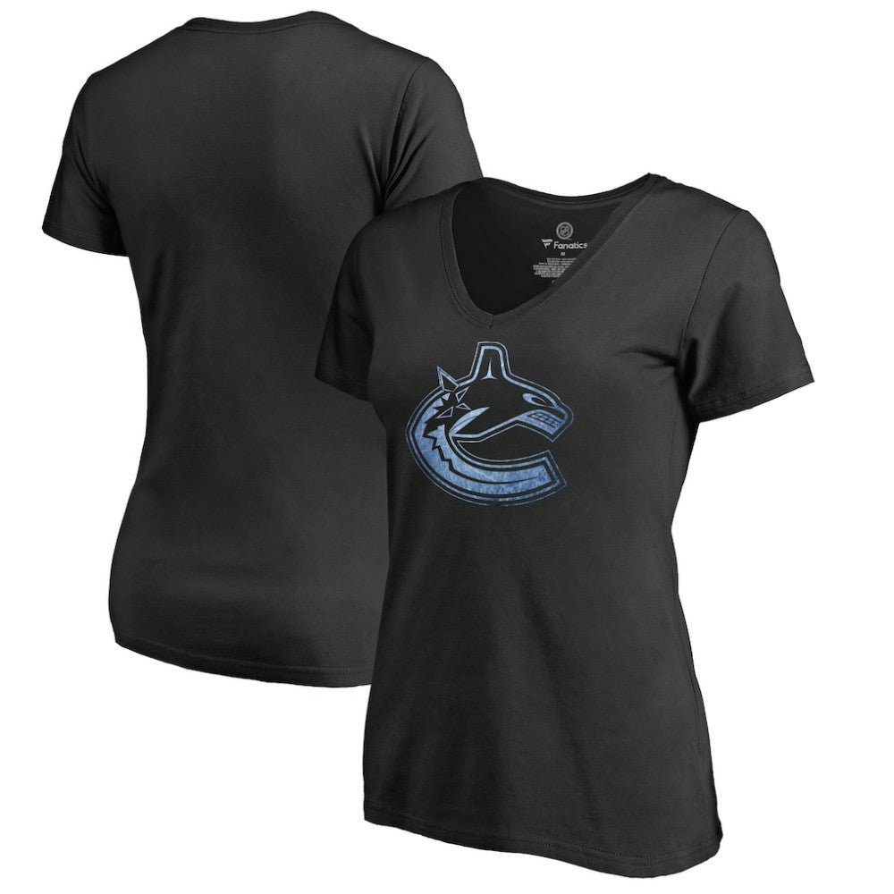 Vancouver Canucks Women's Pond Hockey T-Shirt - Black T-shirts