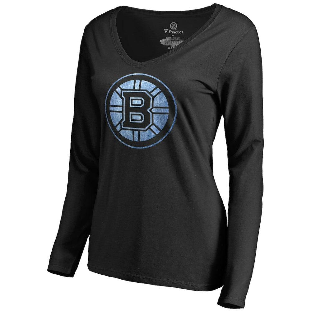 Boston Bruins Women's Pond Hockey Long Sleeve T-Shirt - Black T-shirts