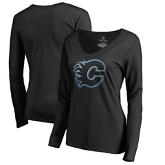 Calgary Flames Women's Pond Hockey Long Sleeve T-Shirt - Black T-shirts
