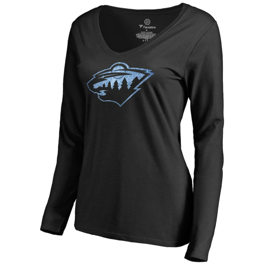Minnesota Wild Women's Pond Hockey Long Sleeve T-Shirt - Black T-shirts