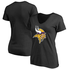 Minnesota Vikings Women's Primary Team Logo V-Neck T-Shirt - Black for sale