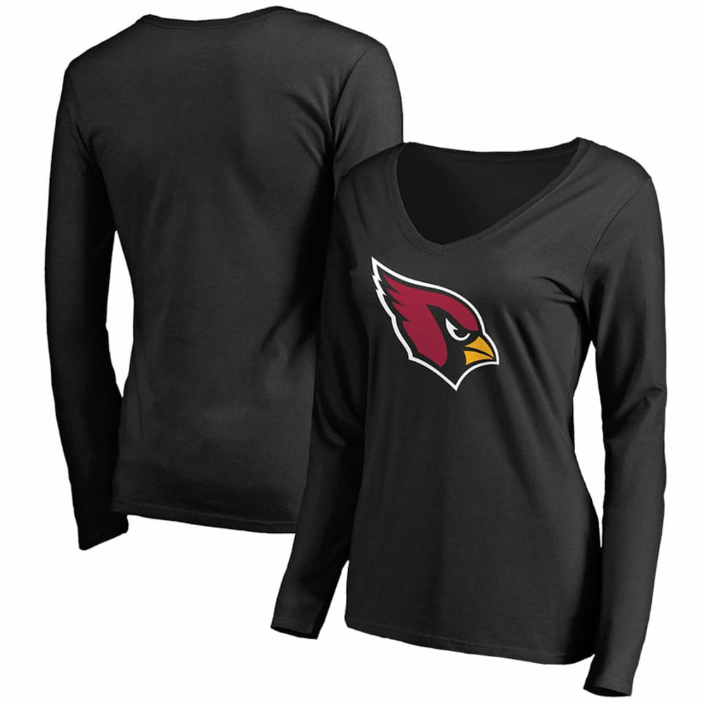 Arizona Cardinals Women's Primary Team Logo V-Neck Long Sleeve T-Shirt - Black online
