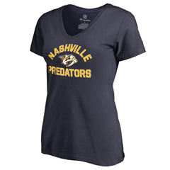 Nashville Predators Women's Overtime V-Neck T-Shirt - Navy T-shirts