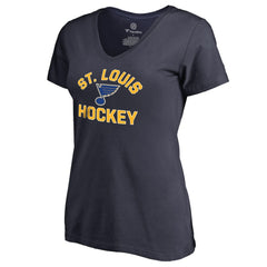 St. Louis Blues Women's Overtime V-Neck T-Shirt - Navy T-shirts