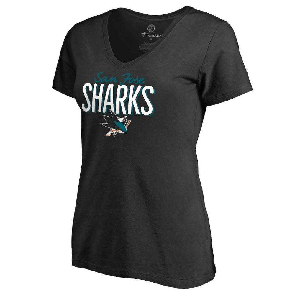 San Jose Sharks Women's Nostalgia T-Shirt - Black T-shirts