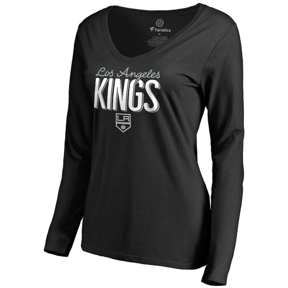 Los Angeles Kings Women's Nostalgia Long Sleeve T-Shirt - Black T-shirts