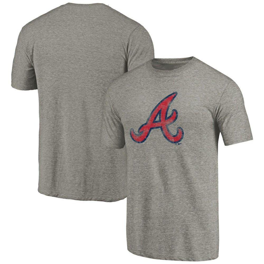 Atlanta Braves Distressed Team 2 Tri-Blend T-Shirt Ash