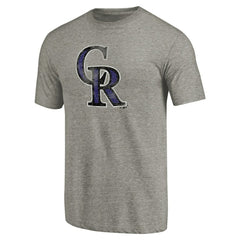 Colorado Rockies Distressed Team Tri-Blend T-Shirt Ash
