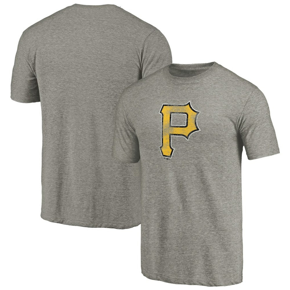 Pittsburgh Pirates Distressed Team Tri-Blend T-Shirt Ash