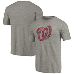 Washington Nationals Distressed Team Tri-Blend T-Shirt Ash