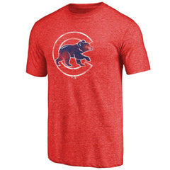 Chicago Cubs Distressed Team 2 Tri-Blend T-Shirt Red