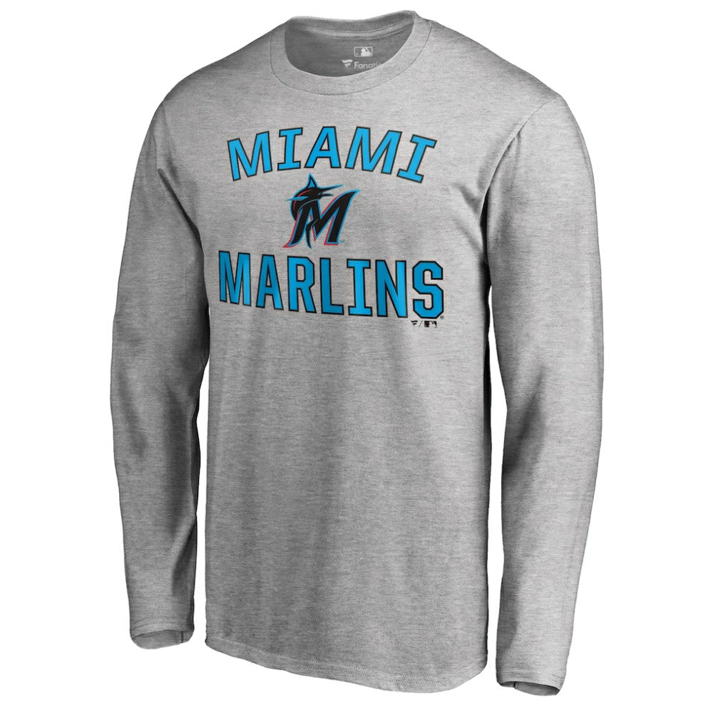 Miami Marlins Victory Arch Long Sleeve T-Shirt Ash