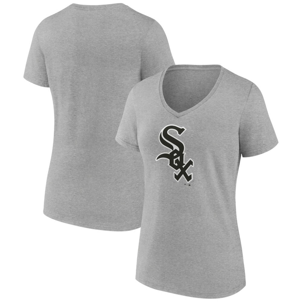 Chicago White Sox Women's Secondary Color Primary Logo T-Shirt Ash