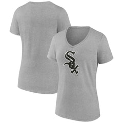 Chicago White Sox Women's Secondary Color Primary Logo T-Shirt Ash
