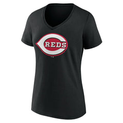 Cincinnati Reds Women's Secondary Color Primary Logo T-Shirt Black