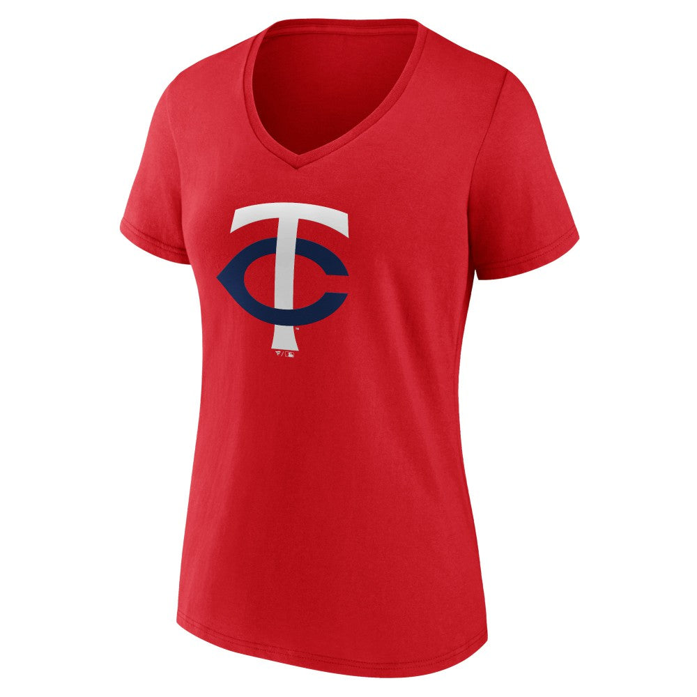 Minnesota Twins Women's Secondary Color Primary Logo T-Shirt Red