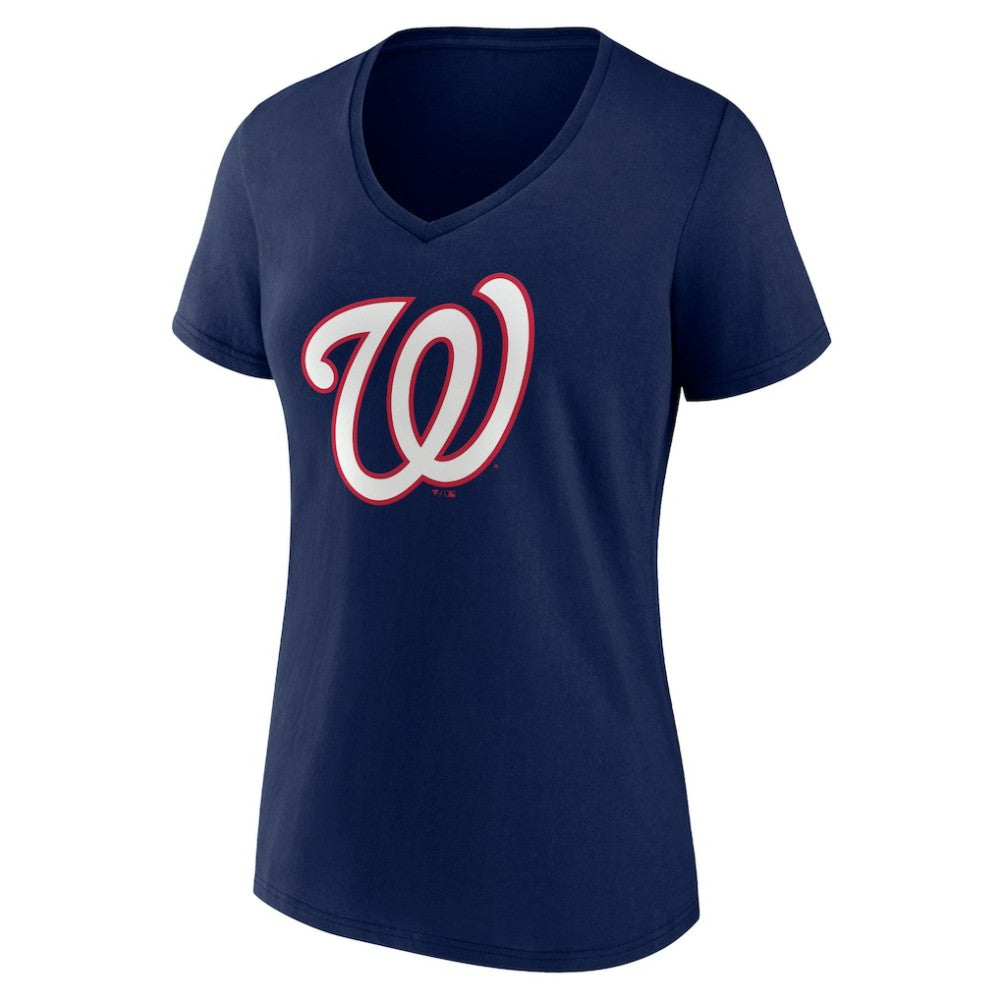 Washington Nationals Women's Secondary Color Primary Logo T-Shirt Navy