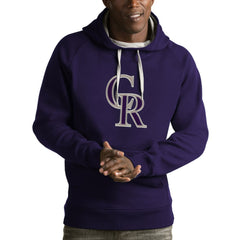 Colorado Rockies Antigua Victory Pullover Hoodie Purple