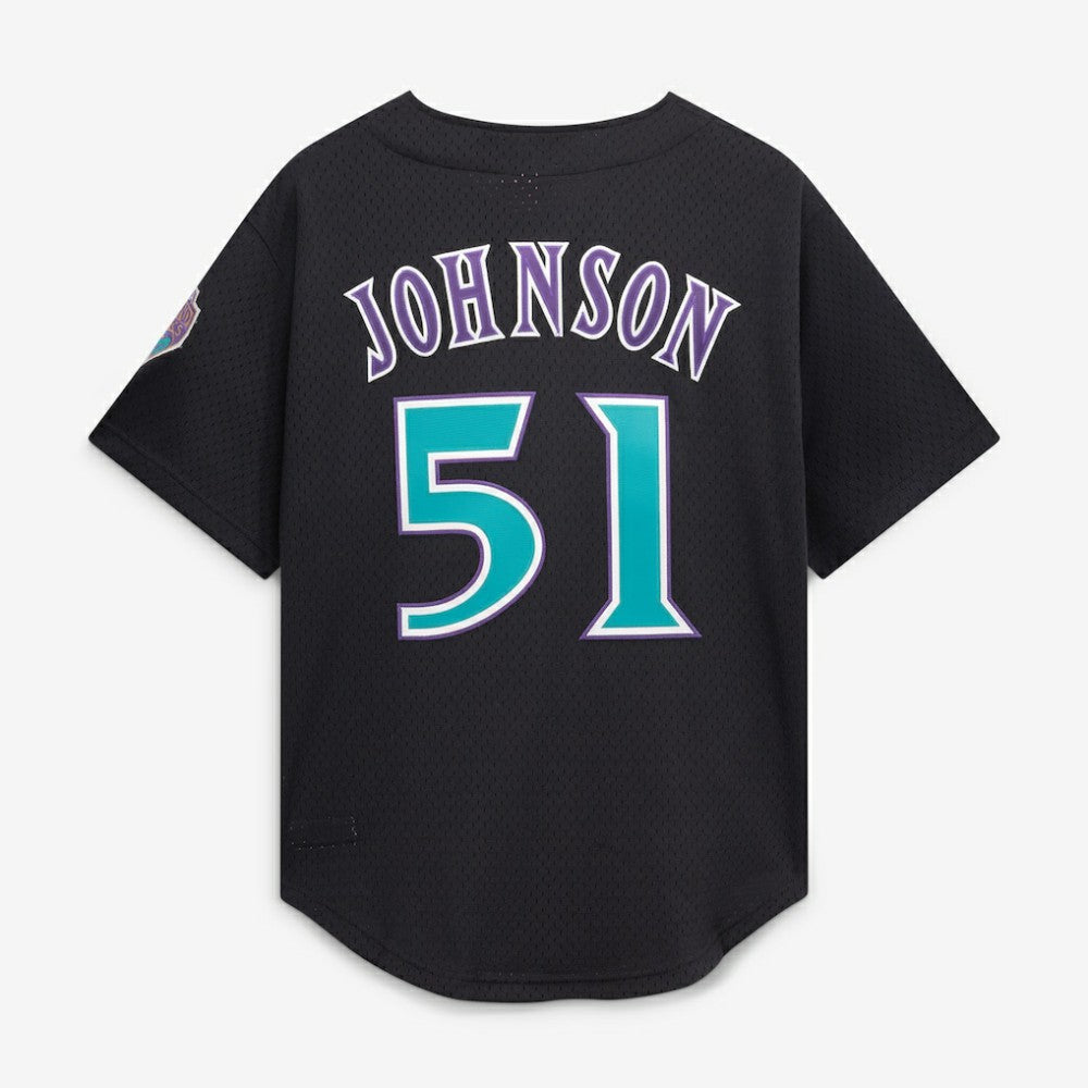 Randy Johnson Arizona Diamondbacks Cooperstown Collection Mesh Batting Practice Button-Up Jersey Black