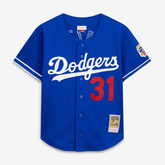 Mike Piazza Los Angeles Dodgers Cooperstown Collection Mesh Batting Practice Button-Up Jersey Royal