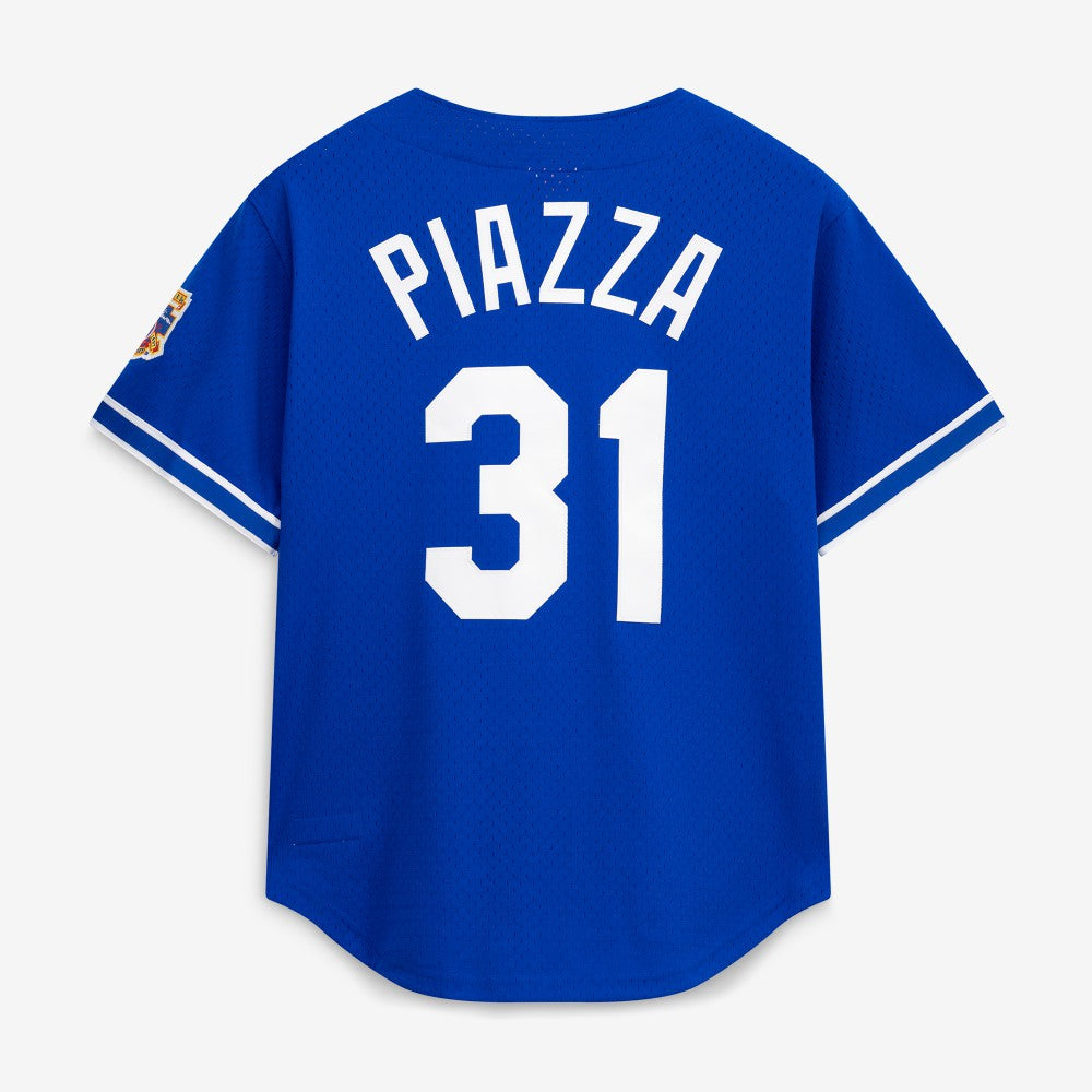 Mike Piazza Los Angeles Dodgers Cooperstown Collection Mesh Batting Practice Button-Up Jersey Royal