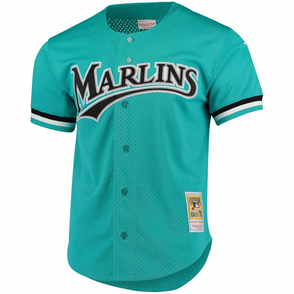 Andre Dawson Florida Marlins Cooperstown Collection Mesh Batting Practice Button-Up Jersey Teal