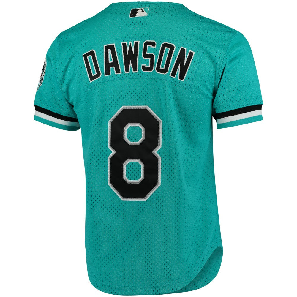 Andre Dawson Florida Marlins Cooperstown Collection Mesh Batting Practice Button-Up Jersey Teal