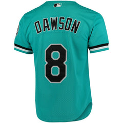Andre Dawson Florida Marlins Cooperstown Collection Mesh Batting Practice Button-Up Jersey Teal