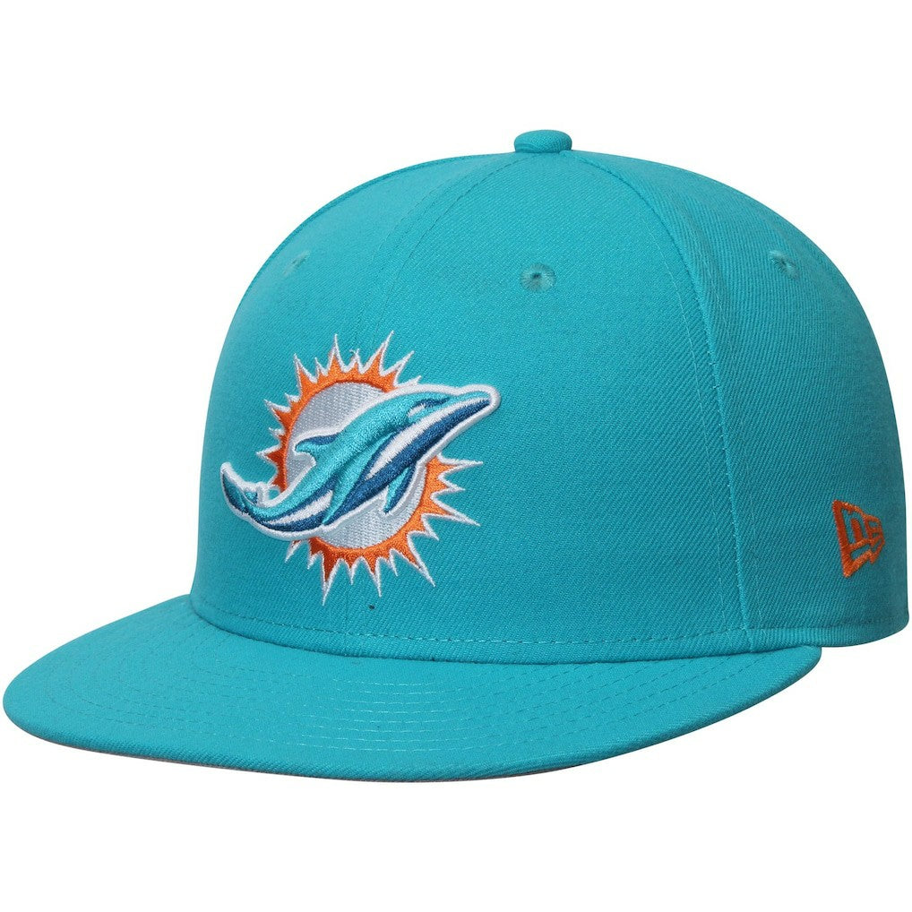 Miami Dolphins New Era Omaha 59FIFTY Fitted Hat - Aqua cheap