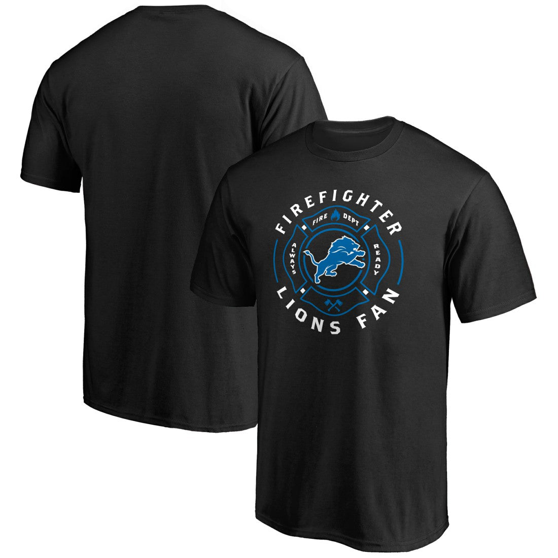 Detroit Lions Black Firefighter T-Shirt for sale